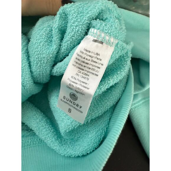 Sundry Hoodie Sweatshirt Women's Small Teal Full Zip Made in USA - Picture 5 of 7
